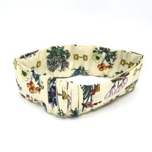 GUCCI flour bandana hair band silk / polyester Ivory